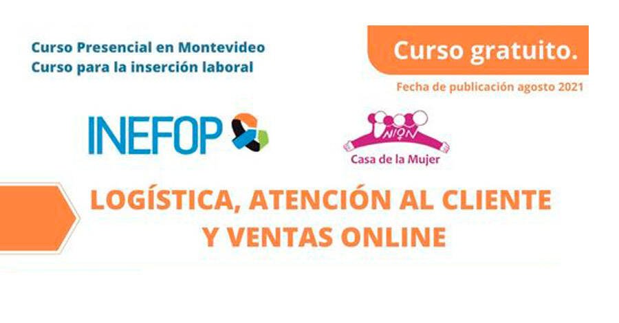 Afiche de curso gratuito de logistica ventas online y atencion al cliente para jovenes