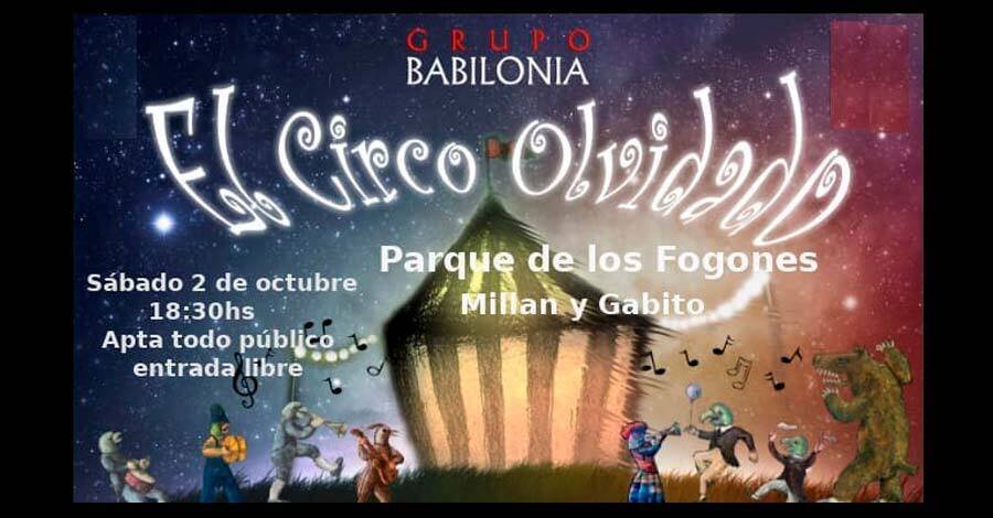 obra de teatro el Circo Olvidado en el Parque de los Fogones