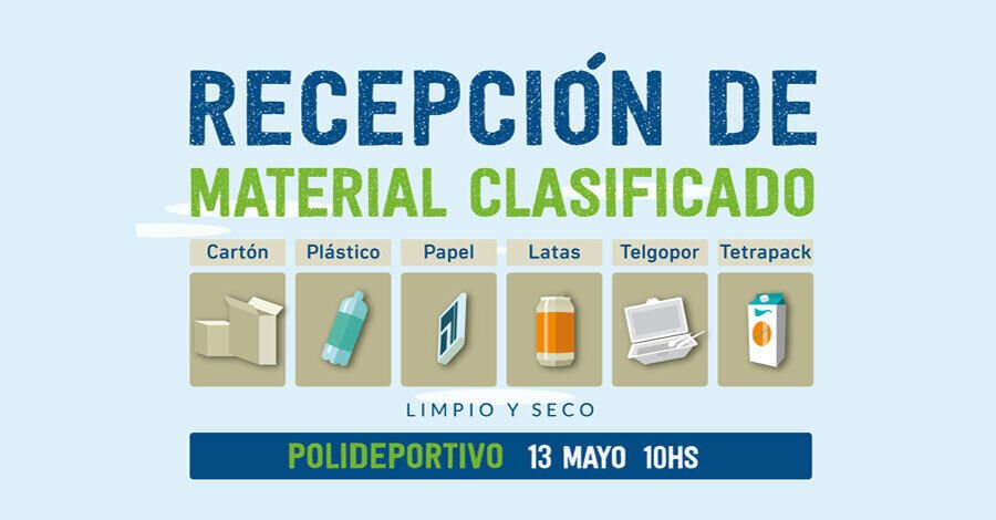 Recepción de material reciclado en el Espacio Polideportivo
