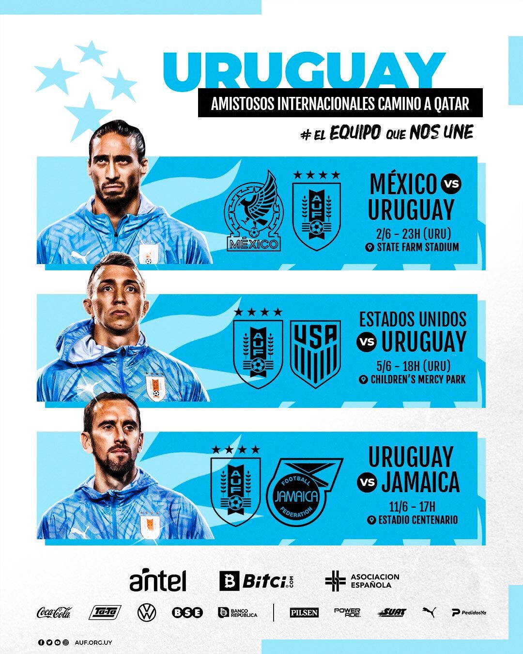 uruguay amistosos internacionales camino a Qatar 2022