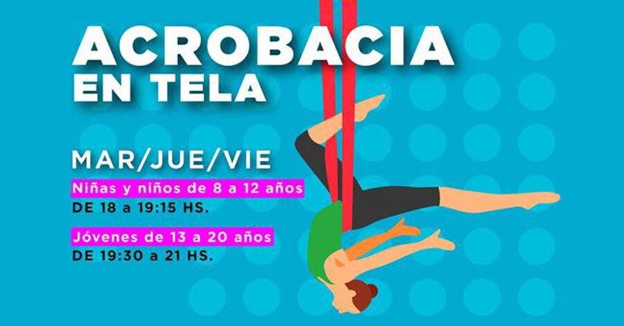 Acrobacia en tela en el Polidepotivo