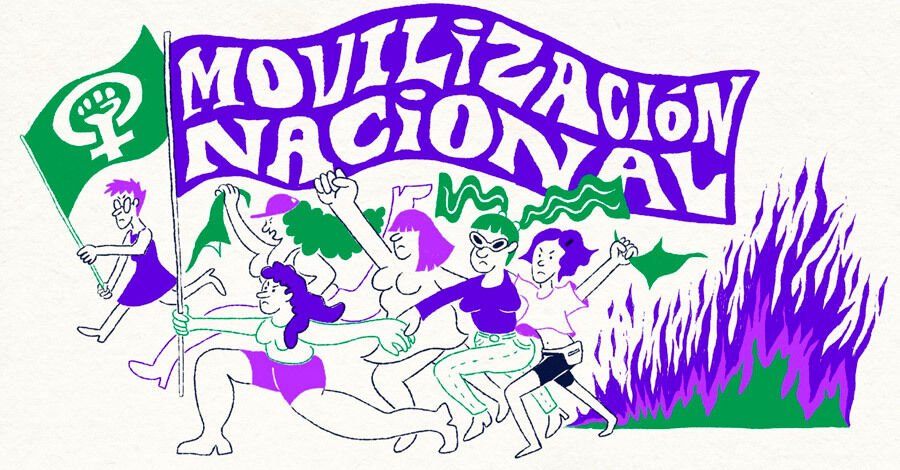 Movilización nacional de mujeres y disidencias feministas contra al cultura de la violación