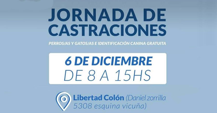 Castraciones gratuitas en Libertad Colón