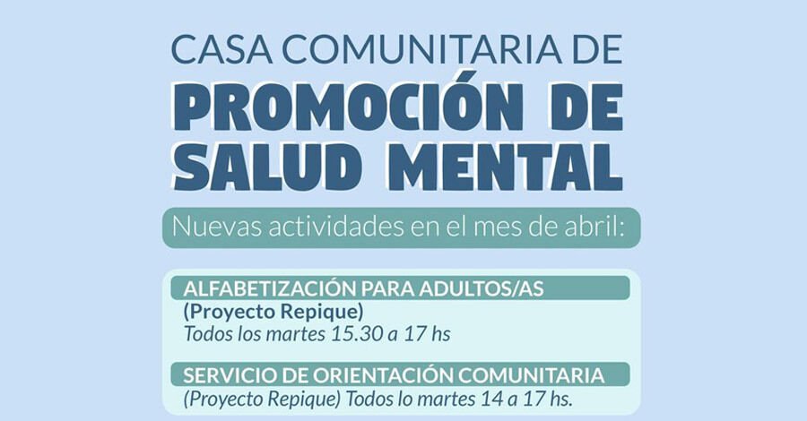 Nuevas actividades en la Casa de Promoción de Salud Mental