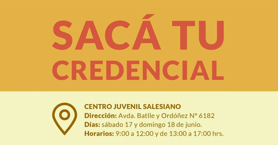 Sacá tu credencial en el Centro Juvenil Salesiano