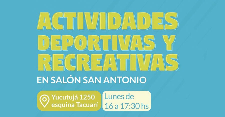 Actividades deportivas y recreativas en el Salón San Antonio