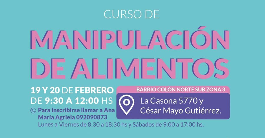 Curso de manipulación de alimentos en el Barrio Colón Norte Sub Zona 3