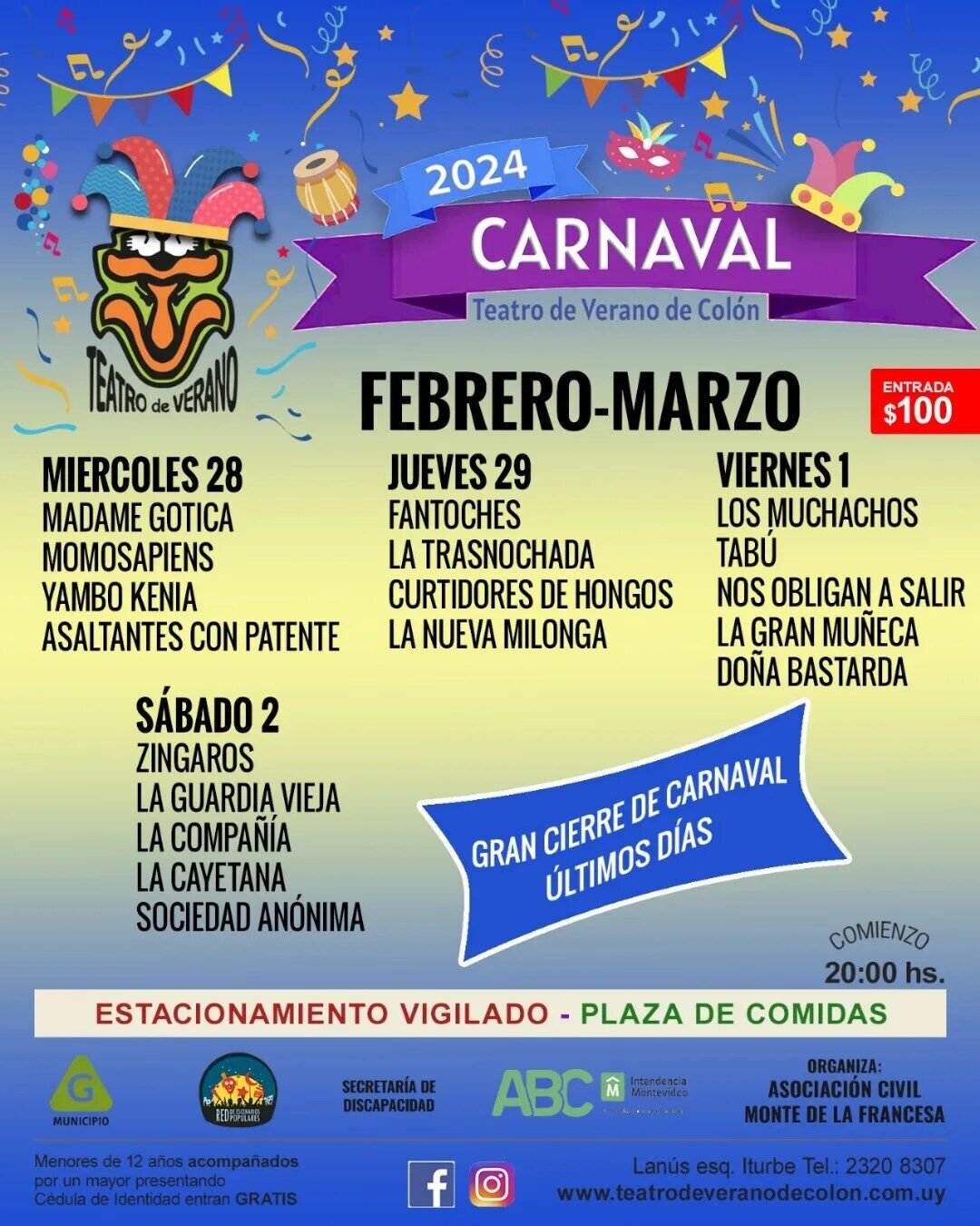 Programacion para los dias 28 29 1 y 2