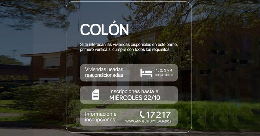 Llamados para compra de viviendas en los barrios Colón, Sayago y Conciliación