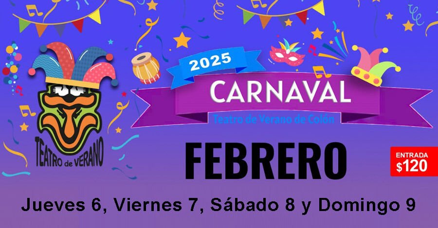 Programación para los días jueves 6, viernes 7, sábado 8 y domingo 9 en el Teatro de Verano de Colón