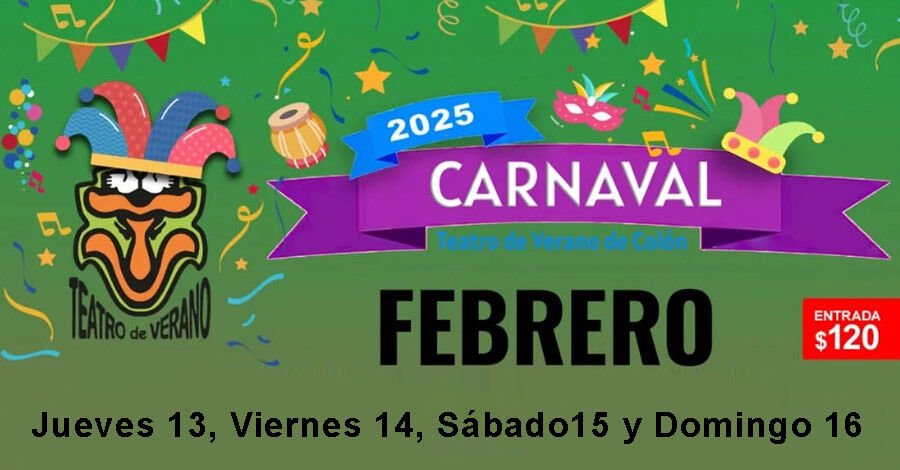 Programación para los días jueves 13, viernes 14, sábado 15 y domingo 16 en el Teatro de Verano de Colón