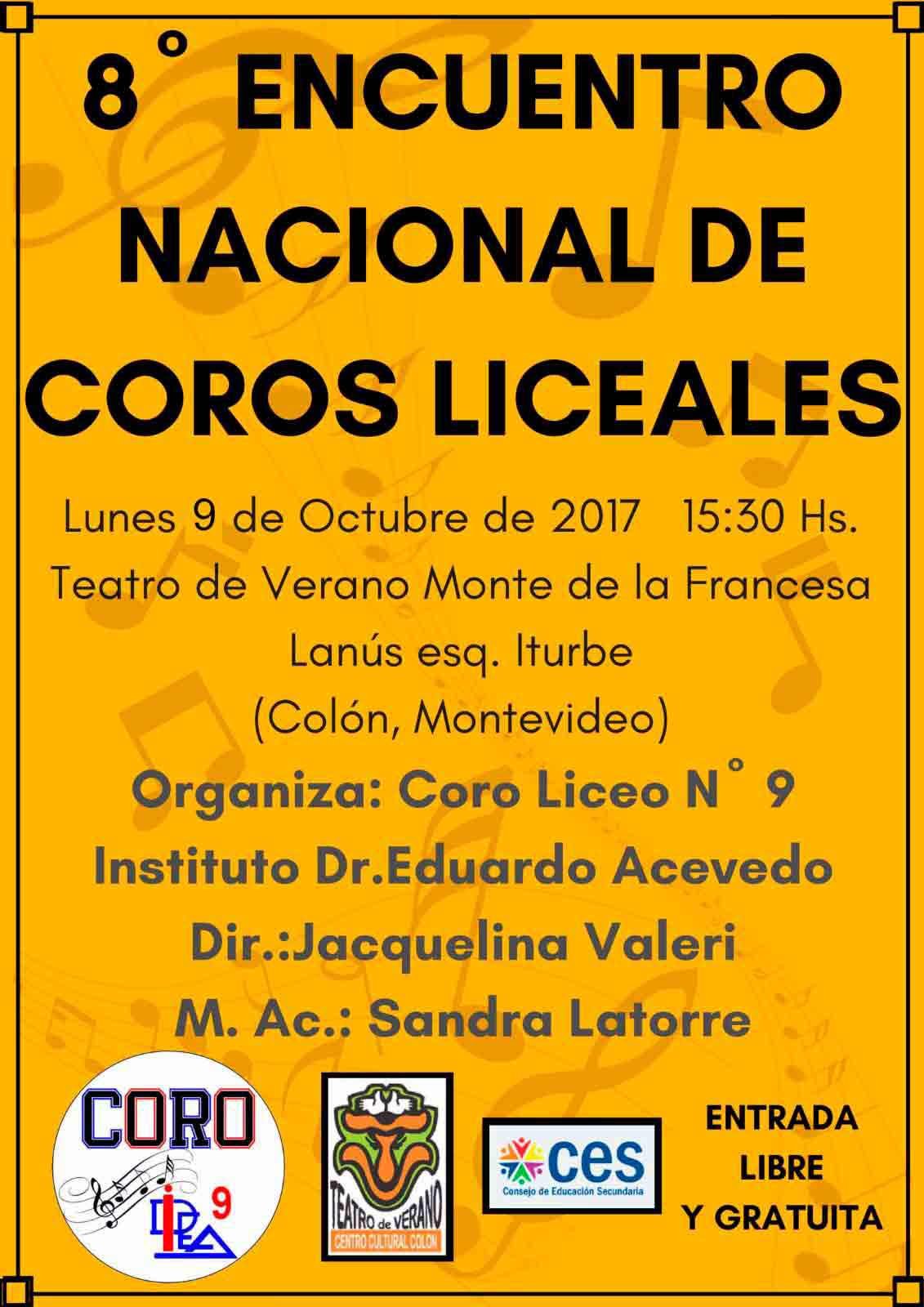 afiche del encuentro de coros liceales 1