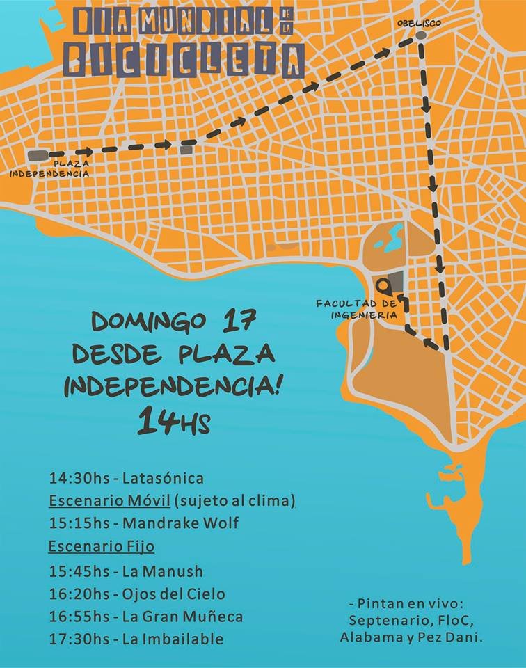 mapadeldiadelabicicletadeldomingo17desdelaplazaindependenciaalafacultaddeingenieria