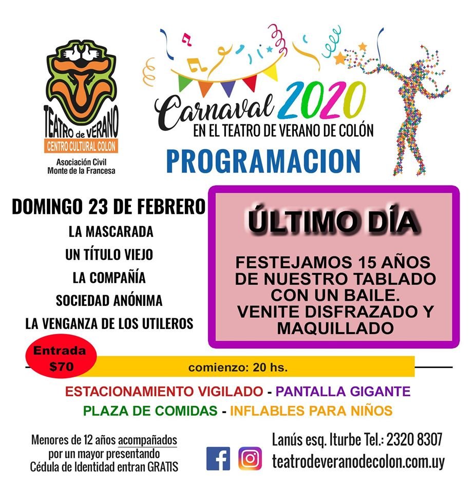 afiche ultimo dia del carnaval 2020
