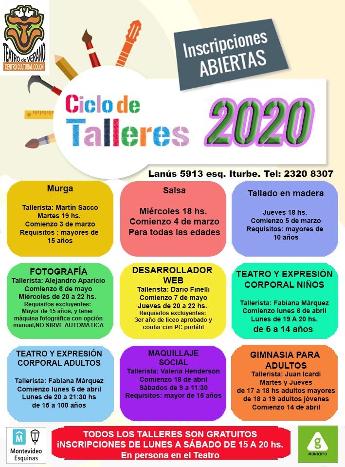 afiche ciclo de talleres 2020