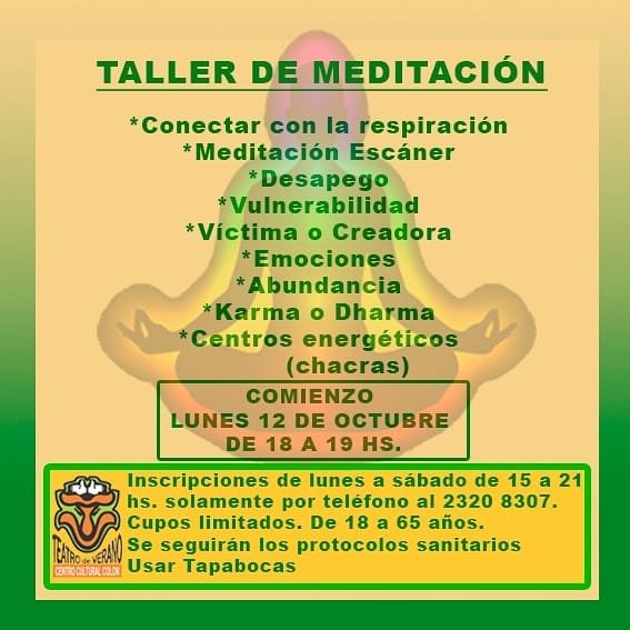 afiche taller de meditacion Teatro 2020