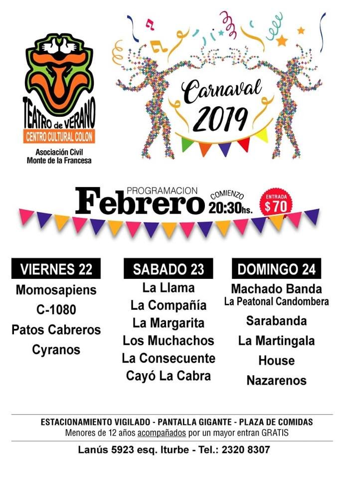 afiche viernes 22 sabado 23 y domingo 24