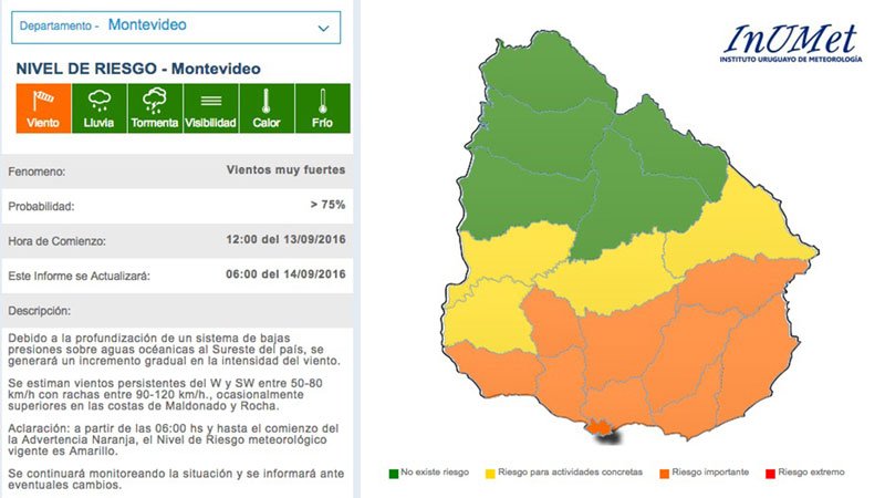 alerta naranja 13 setiembre