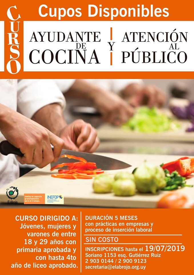 afiche ayudante de cocina