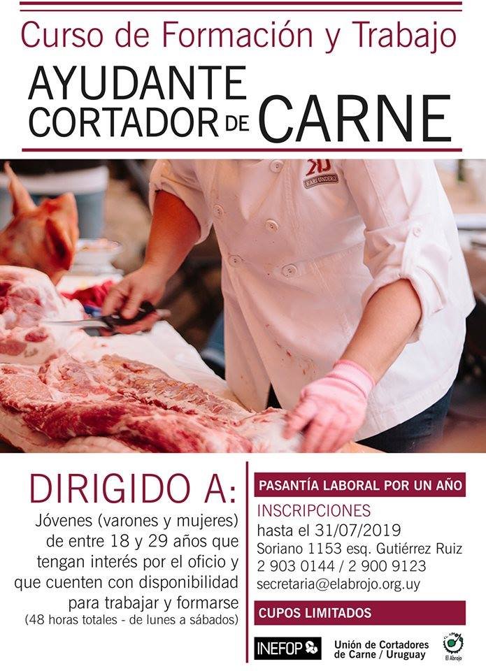 afiche curso ayudante cortador de carne 2019