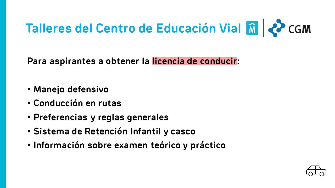 afiche de taller licencia de conducir