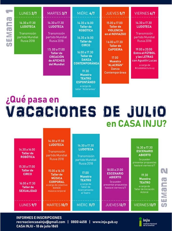 afiche talleres en vacaciones inju