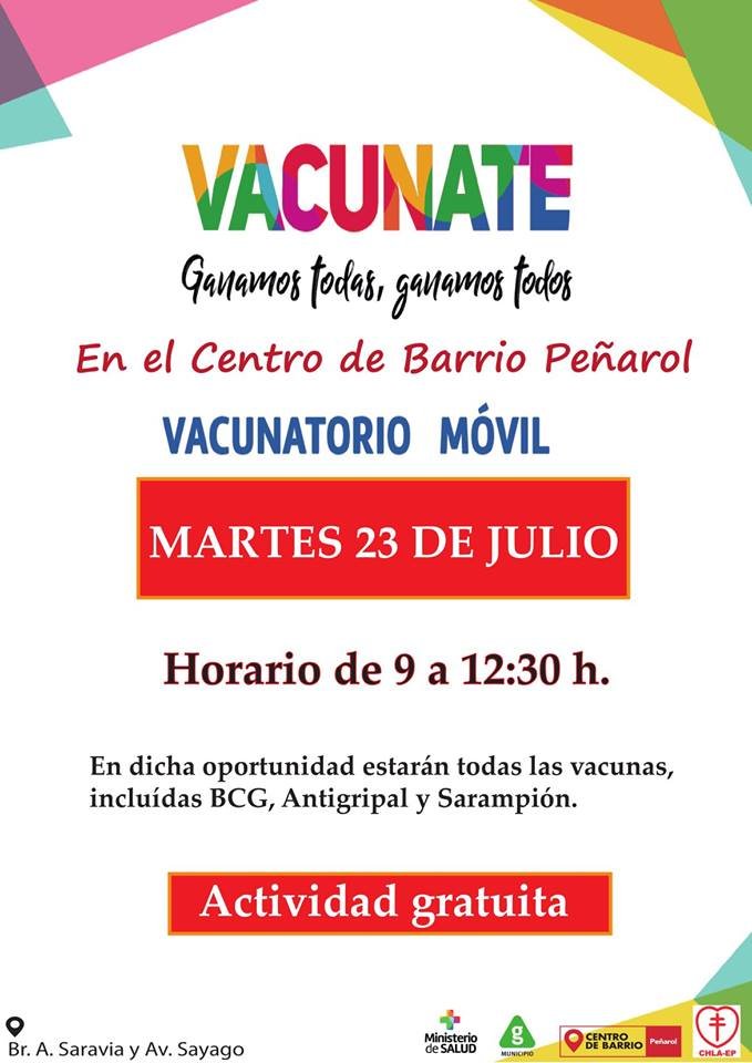 afiche vacunacion 23 de julio 2019