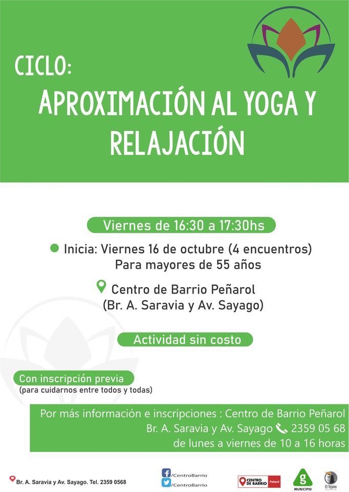 afiche yoga y relajacion en el CBP