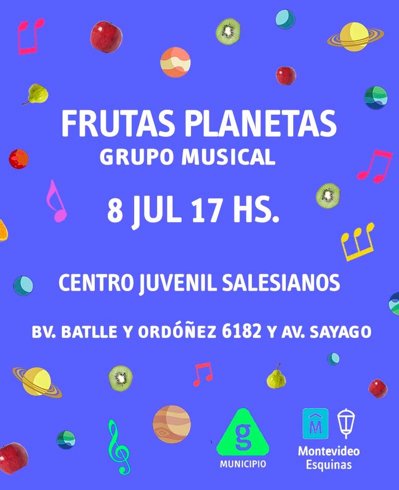 afiche frutas planetas