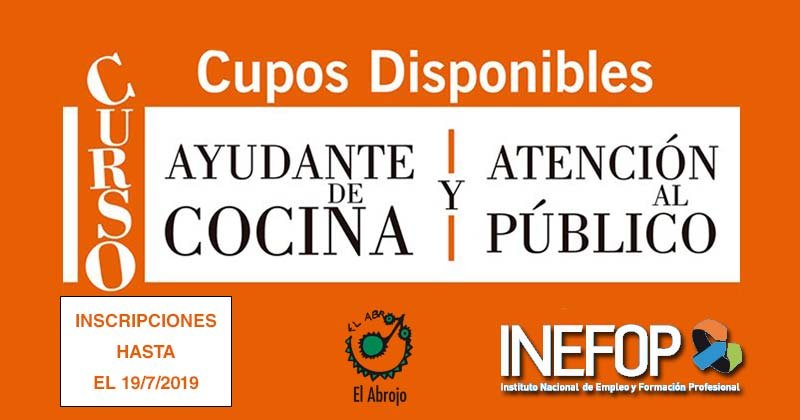 curso de ayudante de cocina 2019