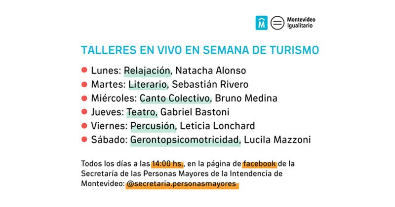 talleres en semana de turismo 2020